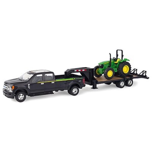 Tomy 1-32 Scale Tractor with Ford F-350 & Gooseneck Trailer Hauling Set 238325